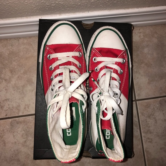 Red, white and green converse Sz 6 - Picture 6 of 7